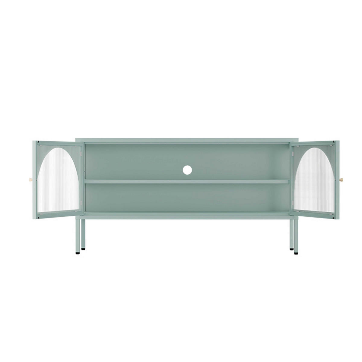 TV-SCHRANK 115 cm, Salbeigrün - Grün, Metall (35/60/115cm) - Oviala
