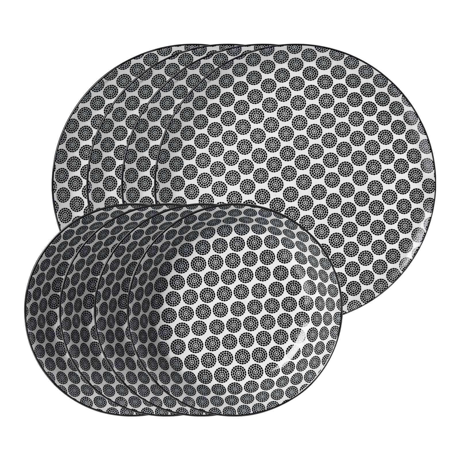 TAFELSERVICE Takeo Circles schwarz-weiß 8er Set - Schwarz/Weiß, Keramik (1/1/1cm) - Ritzenhoff Breker