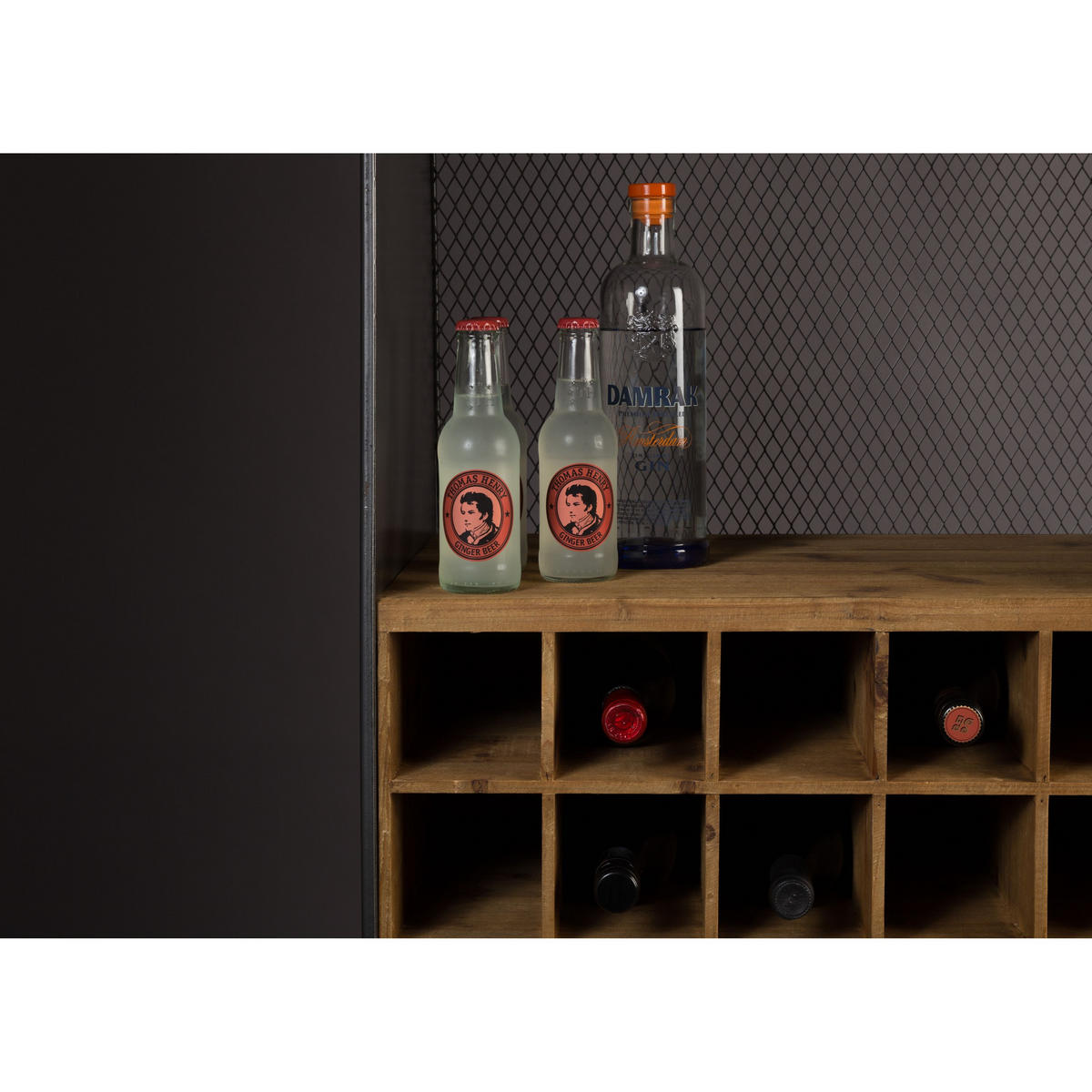 WEINSCHRANK Vino Eisen - Braun, Holz (56/170/38cm) - Dutchbone