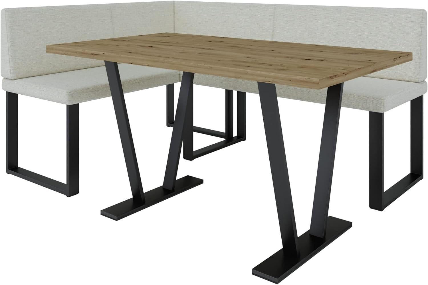 AN Furniture Store Eckbankgruppe Beige 196x87x142 cm