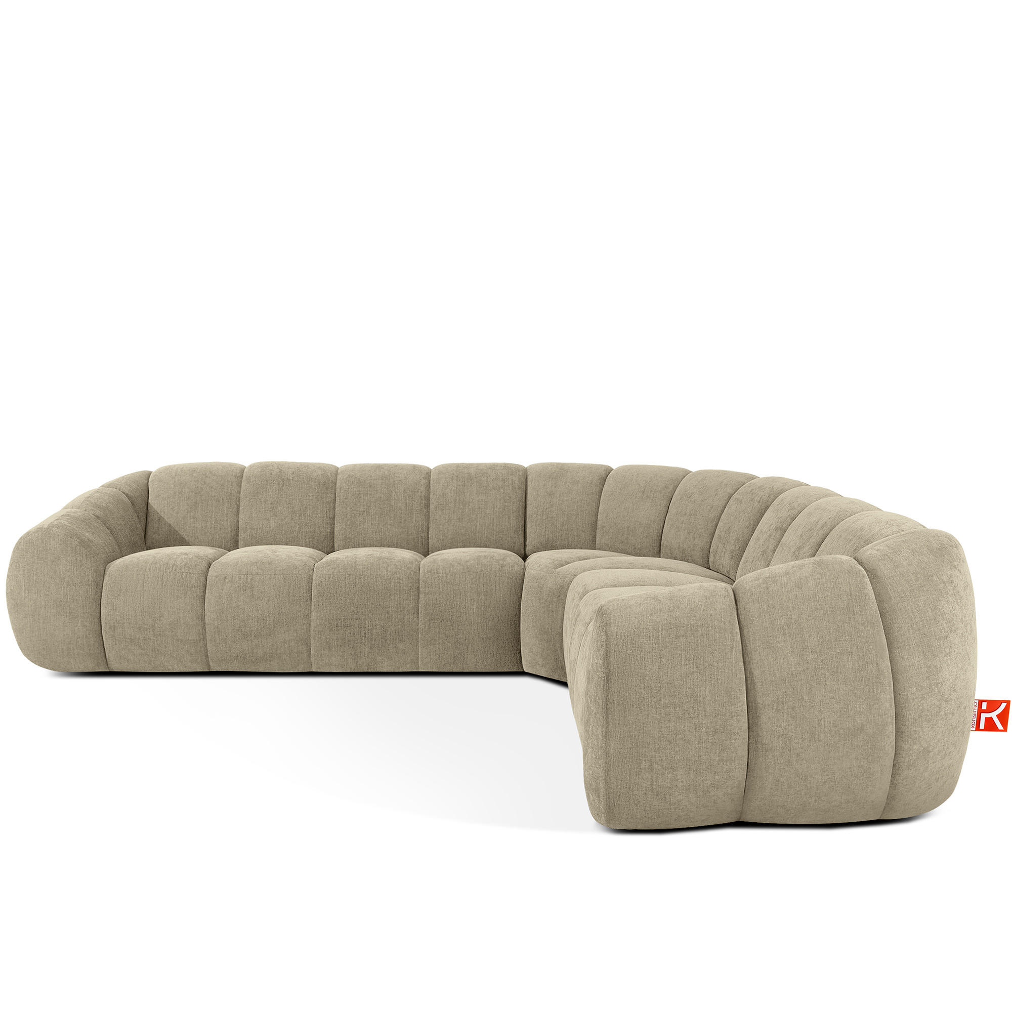 ECKSOFA RECHTS FLAVA, Sandfarben - Sandfarben, Holz/Holzwerkstoff (310/270cm) - KONSIMO®