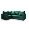 ECKSOFA LIRENO L-S Grün Plüsch-Stoff mit Schlaffunktion - Grün, Holz (220/153cm) - MASSENO