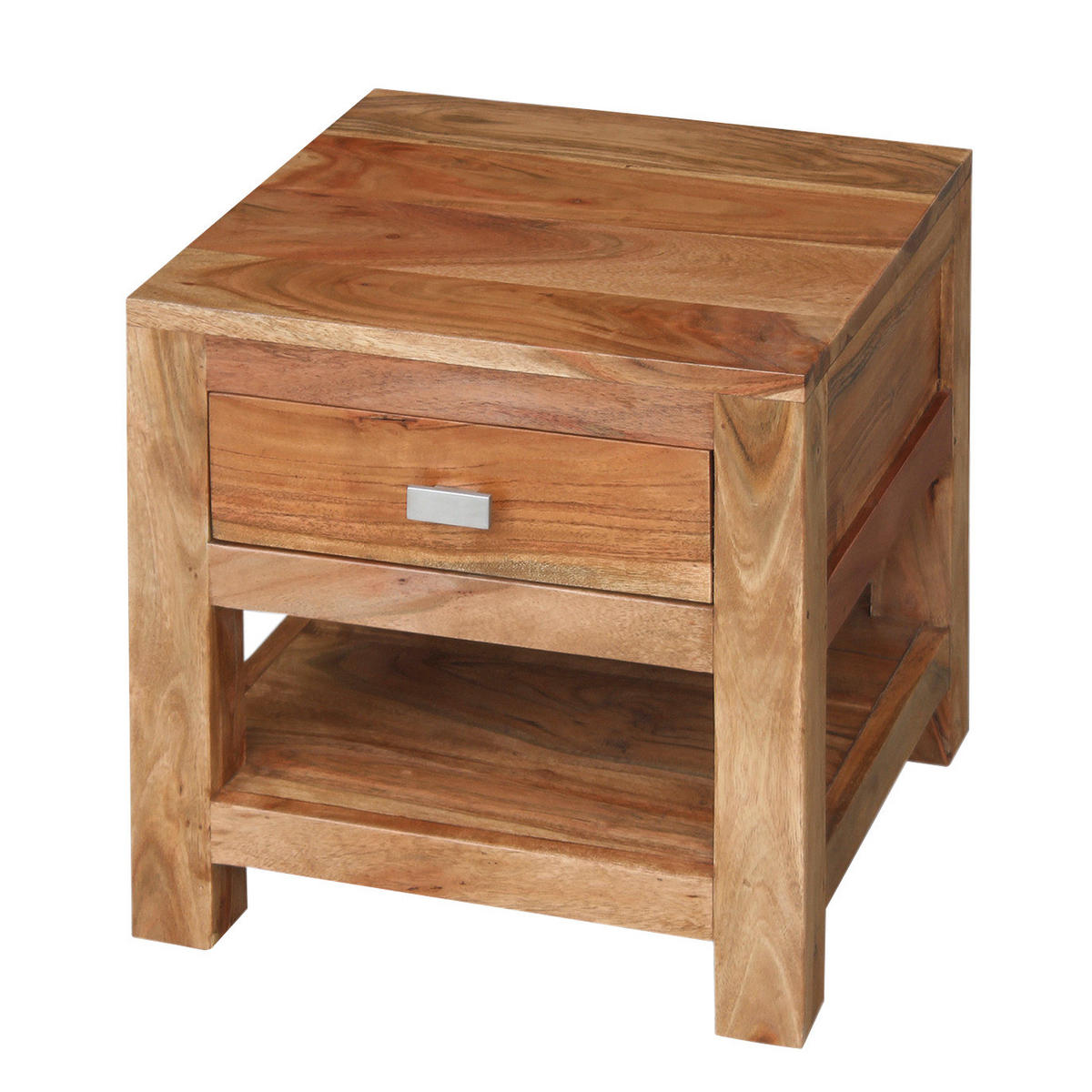 NACHTKOMMODE - Akazie massiv - Akaziefarben, Holz (42/40/40cm) - home24