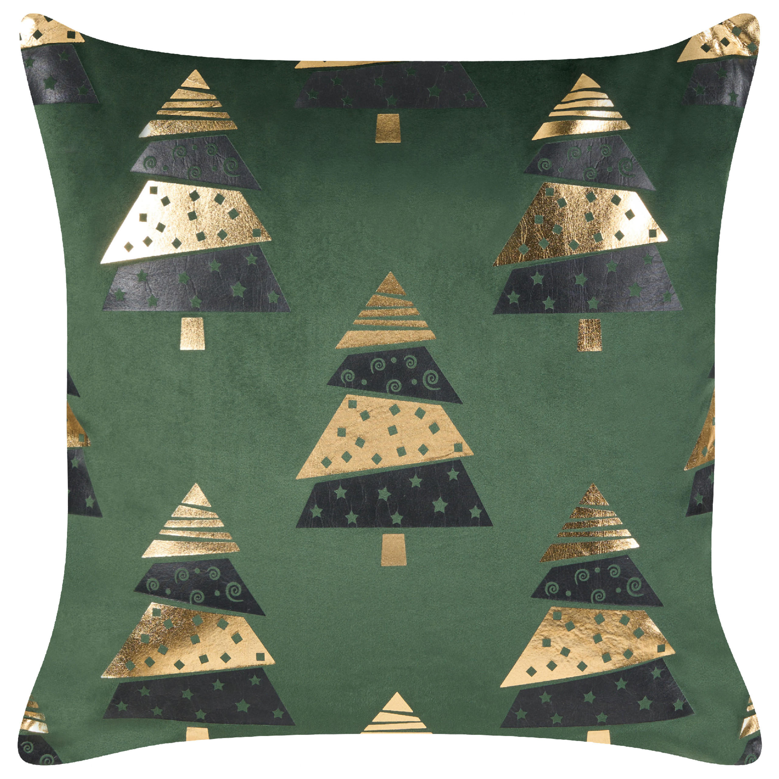 DEKOKISSEN 2er-Set Grün 45/45 cm Goldspruce - Grün, Textil (45/45cm) - Beliani