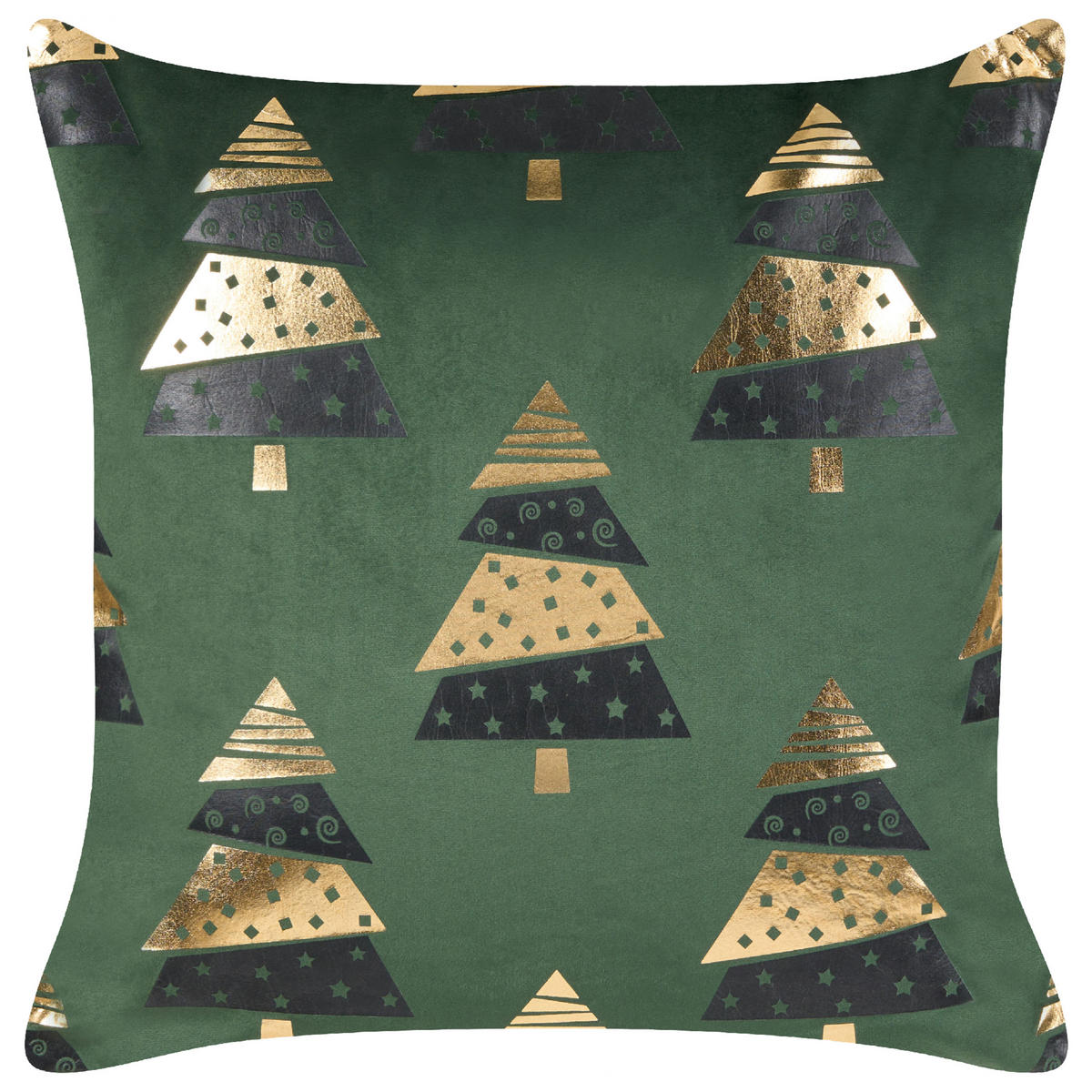 DEKOKISSEN 2er-Set Grün 45/45 cm Goldspruce - Grün, Textil (45/45cm) - Beliani