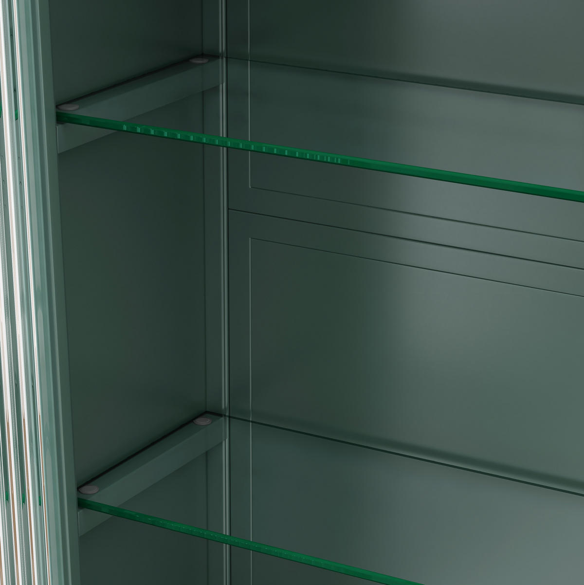 KÜCHENOBERSCHRANK mit Glasfront in Dunkelgrün – 3 Türen, wandhängend - Grün, Glas (90/70/20cm) - BEAOK
