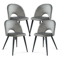 ESSZIMMERSTUHL-SET 4 TLG. Karijoki - Schwarz/Grau, Textil/Metall (50/77/55cm) - [en.casa]