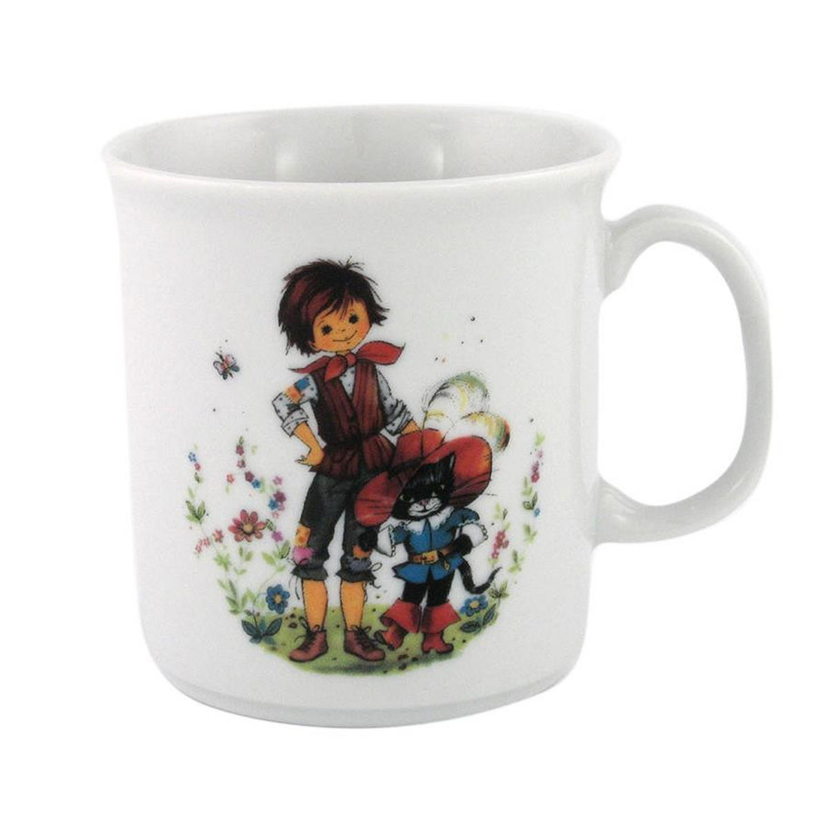 BECHER mit Henkel 0,21 l Der gestiefelte Kater - Multicolor, Keramik (7.5/7.5/9.5cm) - Eschenbach