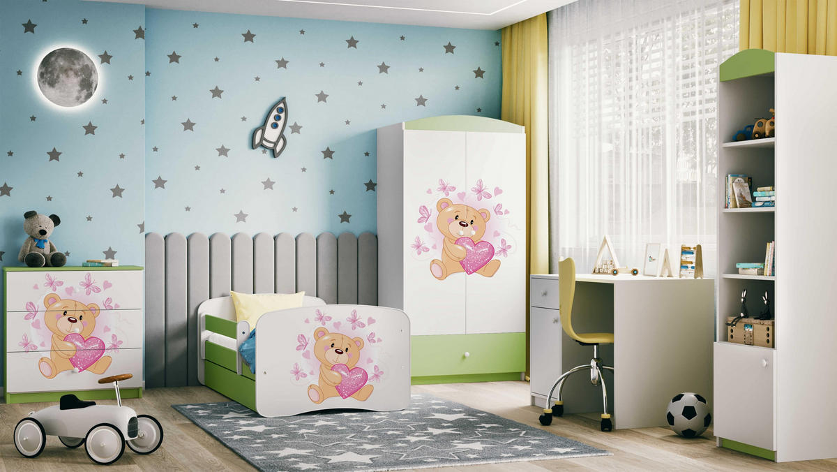 KOMMODE Babydreams Teddybär II 81/81/41 - Grün, Holzwerkstoff (81/81/41cm) - RAUMHIRSCH FURNITURE