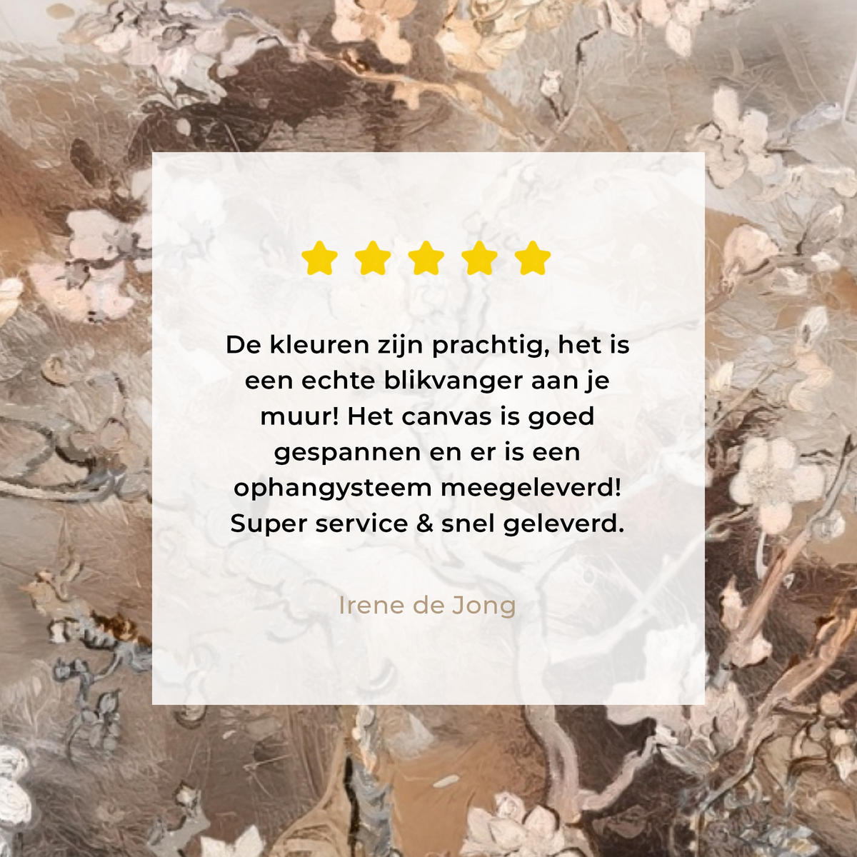 LEINWANDBILD Mandelblüte - Kunst - Van Gogh - Beige - Abstrakt Wohnzimmer Groß 120x80 cm - Braun, Textil (120/80cm) - MuchoWow