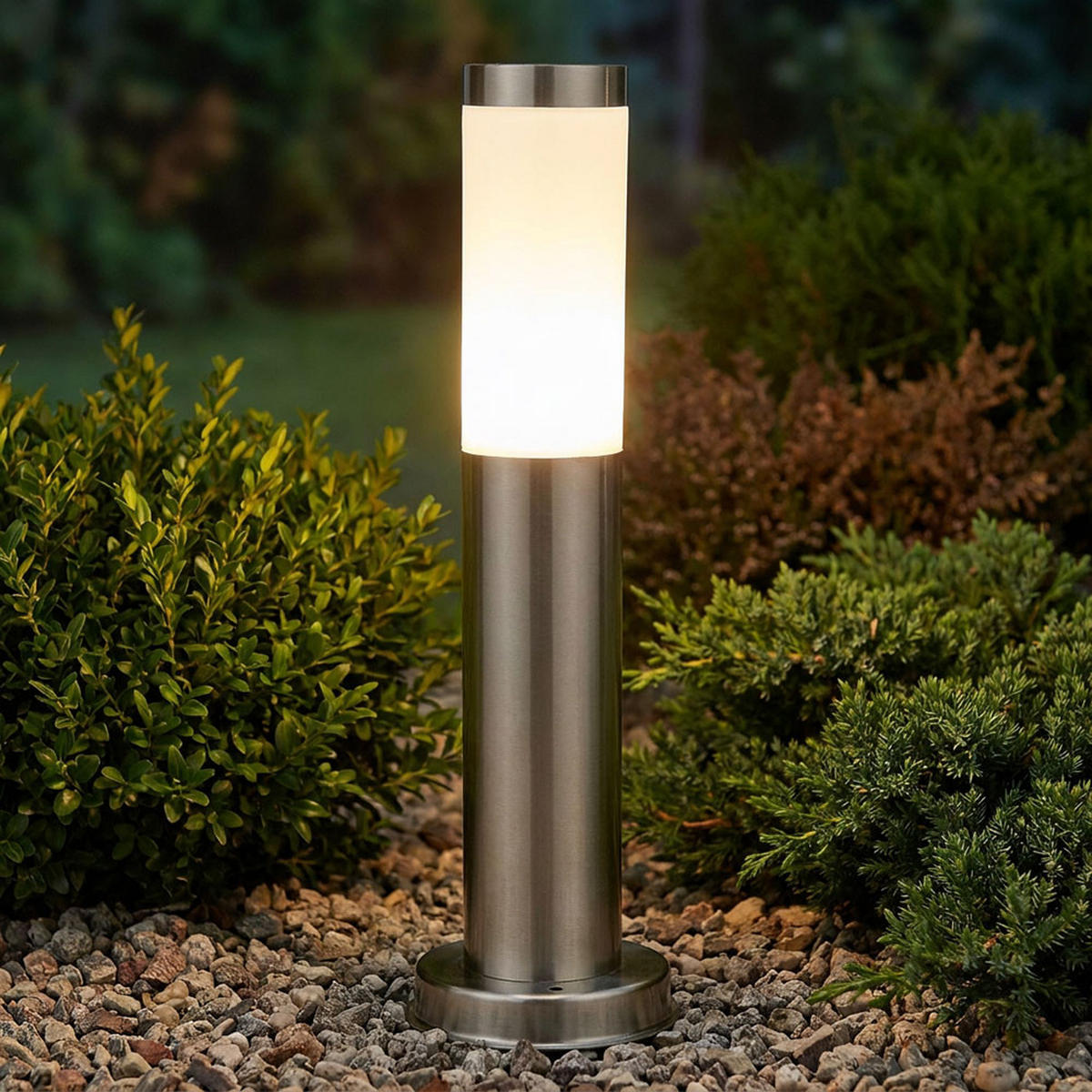 LED STEHLEUCHTE Edelstahl Silber - Silberfarben, Metall (12.7/12.7/45cm) - Globo Lighting