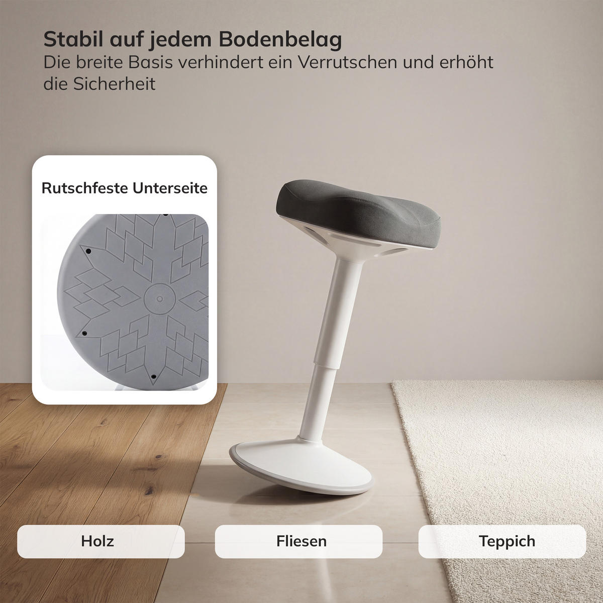 BALANCEHOCKER - Blau/Weiß, Metall (36/58/36cm)