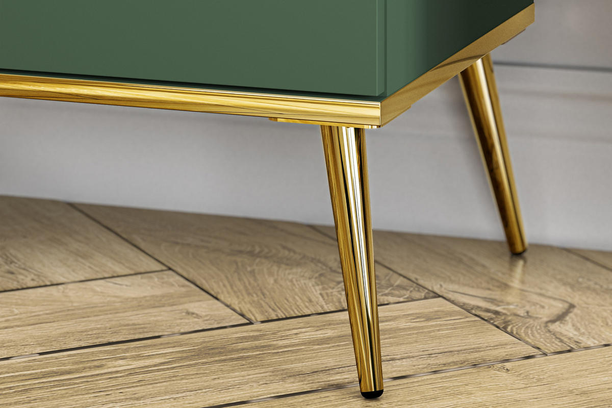 VITRINENSCHRANK ARICIA Soft-Close-Funktion, Grün - Grün, Holz (55/190/40cm) - KONSIMO®
