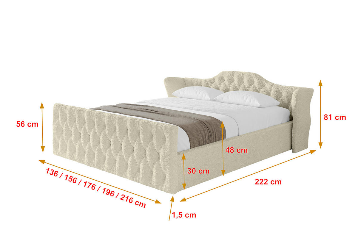 POLSTERBETT mit Bettkasten, Fußteil und Lattenrost, Boxbett mit Matratze H3/H4 - ZORAN-Z-V1 120x200 Beige - Taupe, Holzwerkstoff/Textil (120/200cm) - ALTDECOR