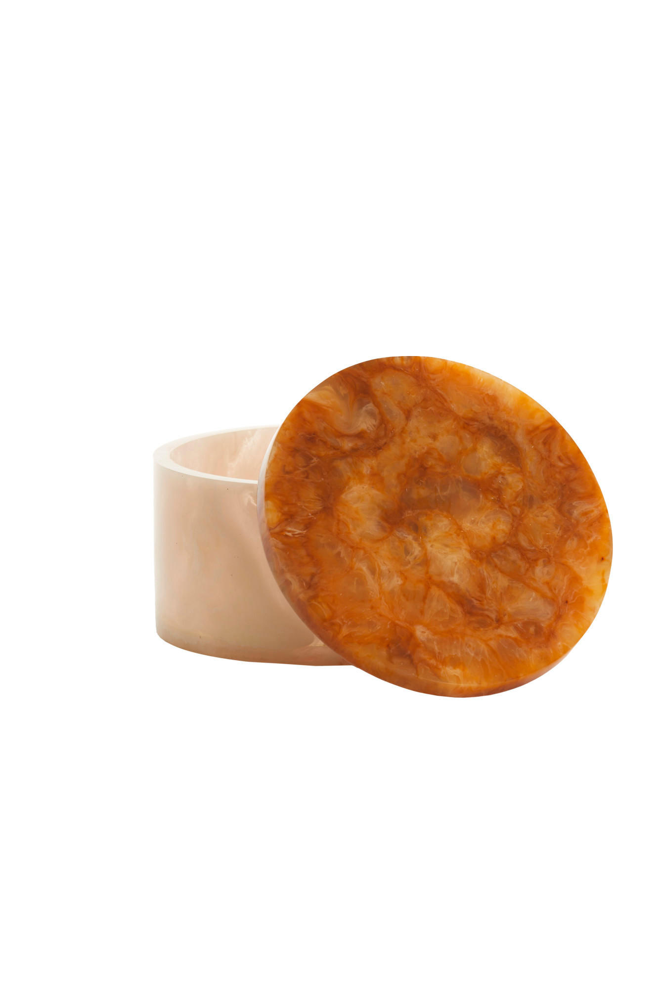 DEKO-DOSE Kelimutu Weiß Ø19/11,5 cm - Bernsteinfarben, Kunststoff (19/11.5/19cm) - Light & Living