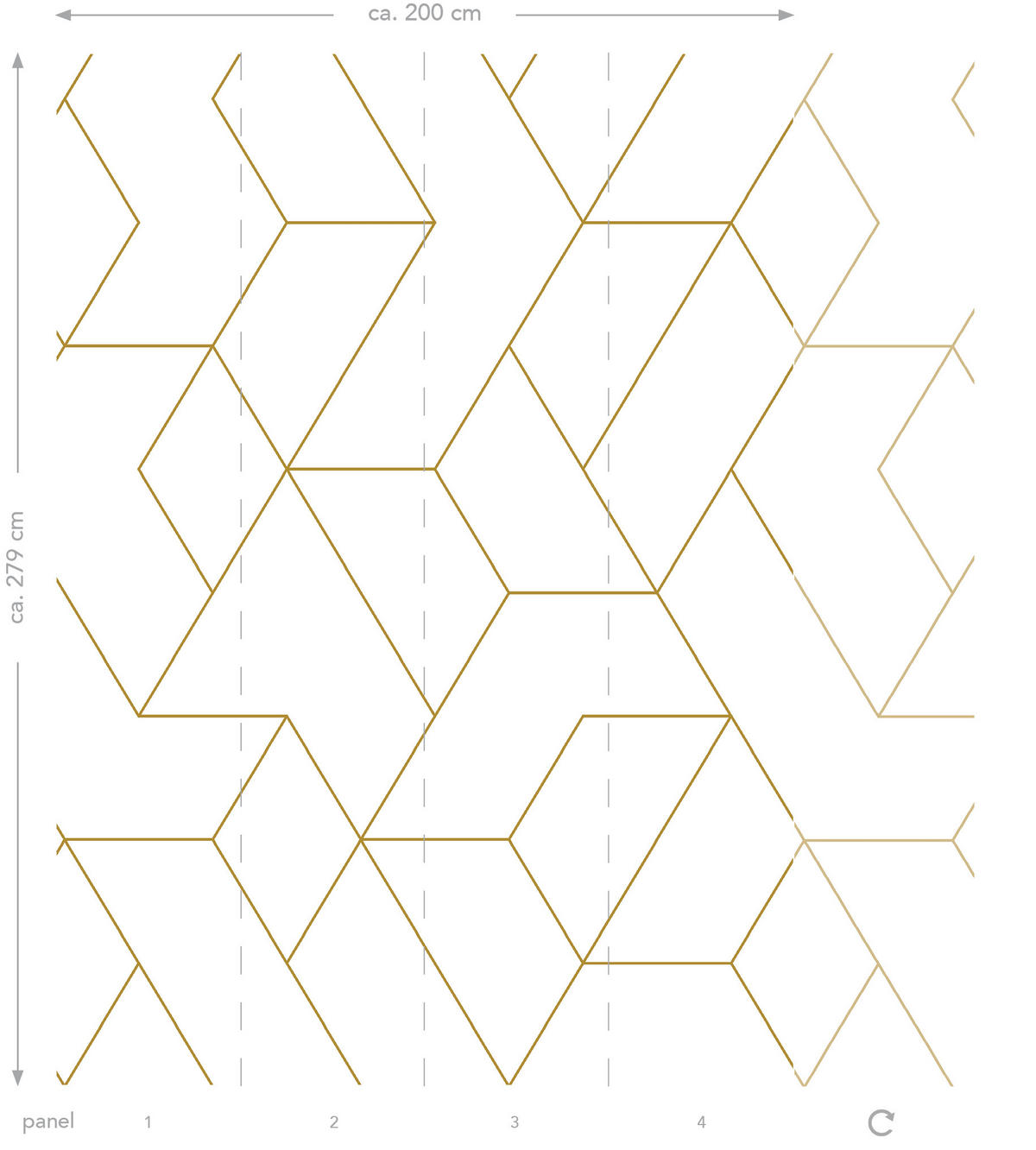 FOTOTAPETE grafische Linien 200 x 279 cm - Weiß, Papier (200/279cm) - ESTAhome