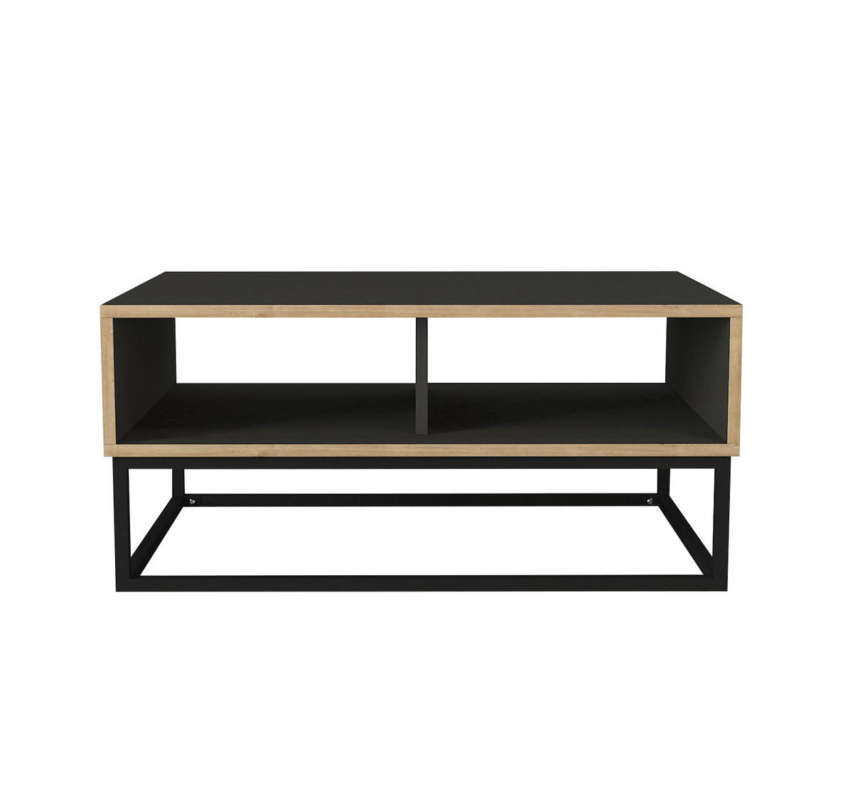 COUCHTISCH Dolores mit Metallfüßen Anthrazit Safir - Anthrazit/Beige, Holzwerkstoff/Metall (60/90/41.6cm) - moebel17