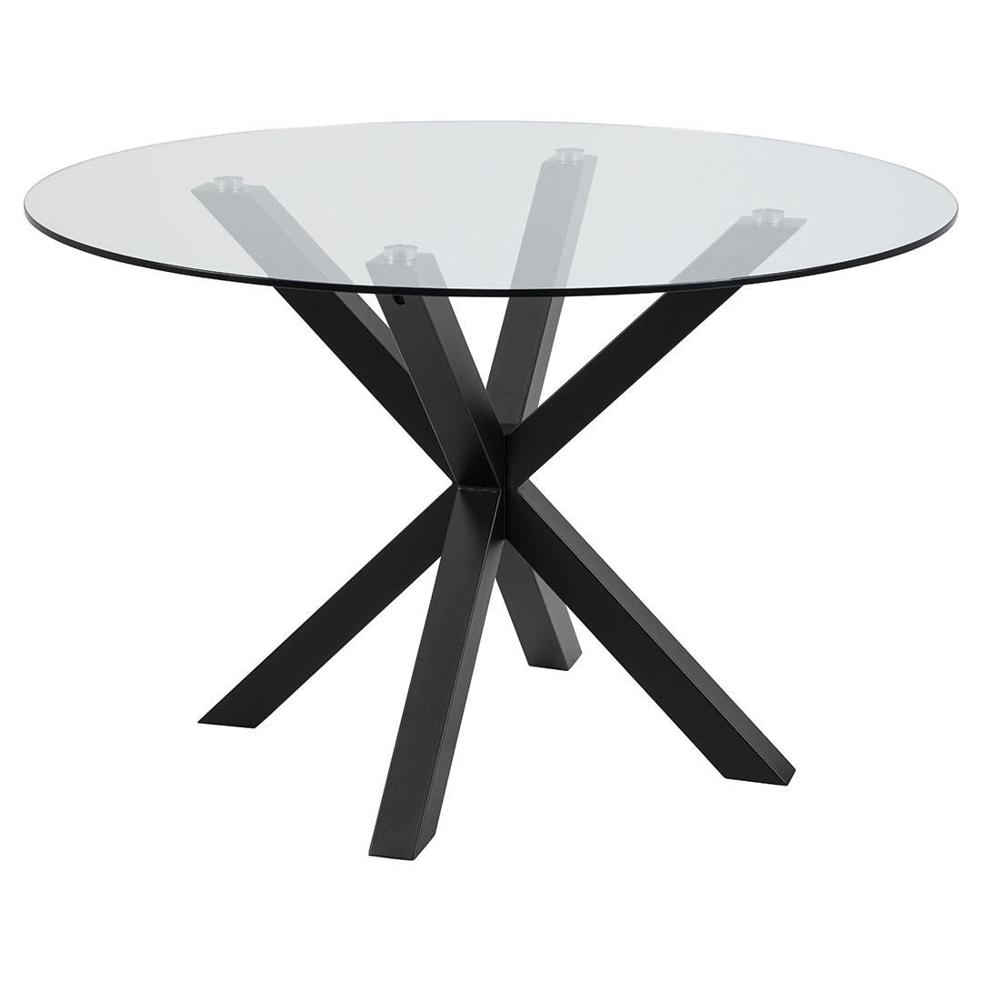 ESSTISCH, Heaven, Glas, 119 x 119 x 76 cm - Klar, Glas/Metall (119/119/76cm) - ebuy24