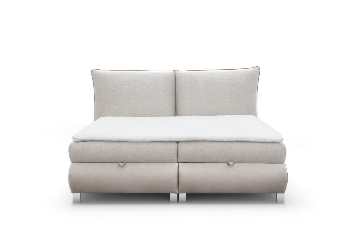 BOXBETT Valentin In Neve - Beige, Holzwerkstoff/Textil (160/200cm) - Fun Möbel