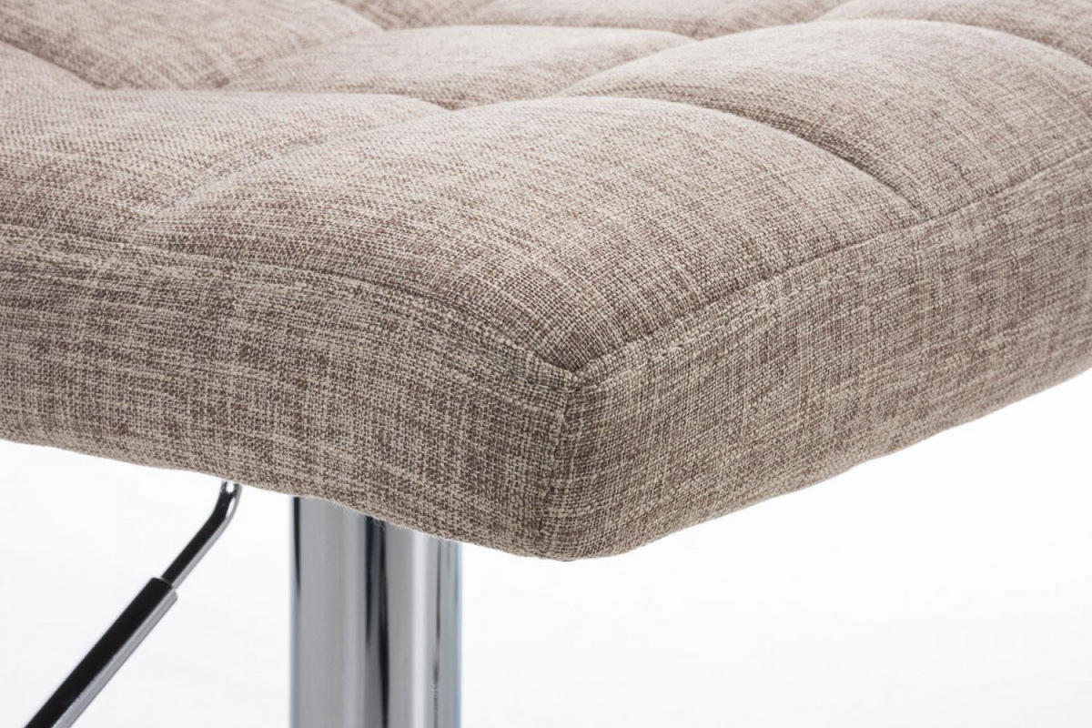BARHOCKER Stoff creme - Chromfarben/Creme, Textil/Metall (46/94/47cm) - CLP