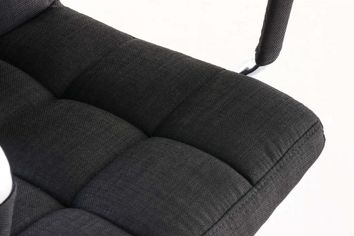 DREHSTUHL Stoff schwarz - Chromfarben/Schwarz, Textil/Metall (54/92/59cm) - CLP