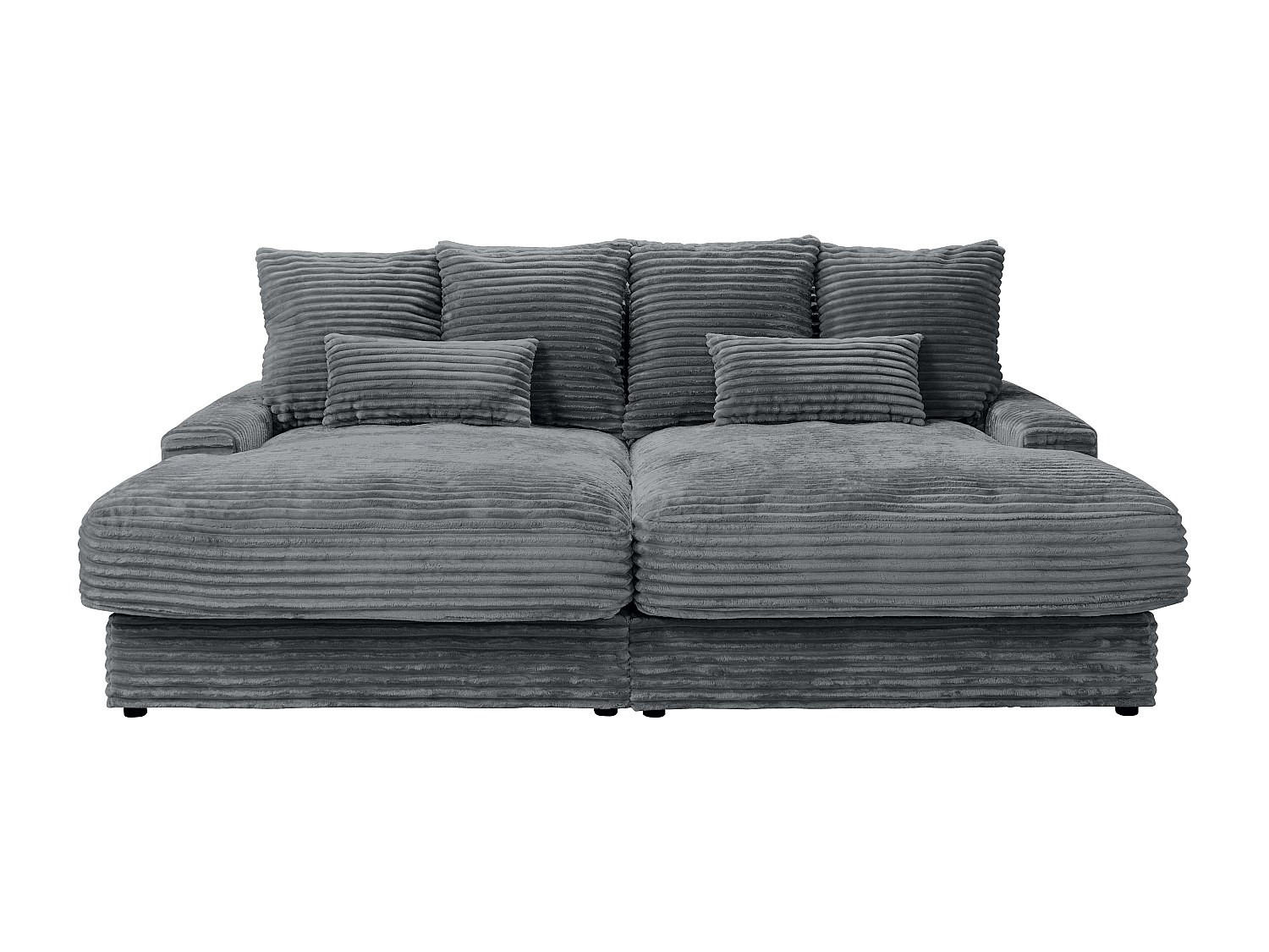 SOFA - 3 Personen - samt - anthrazitgrau Calazo - Anthrazit, Textil (232/85/170cm) - Vente-Unique