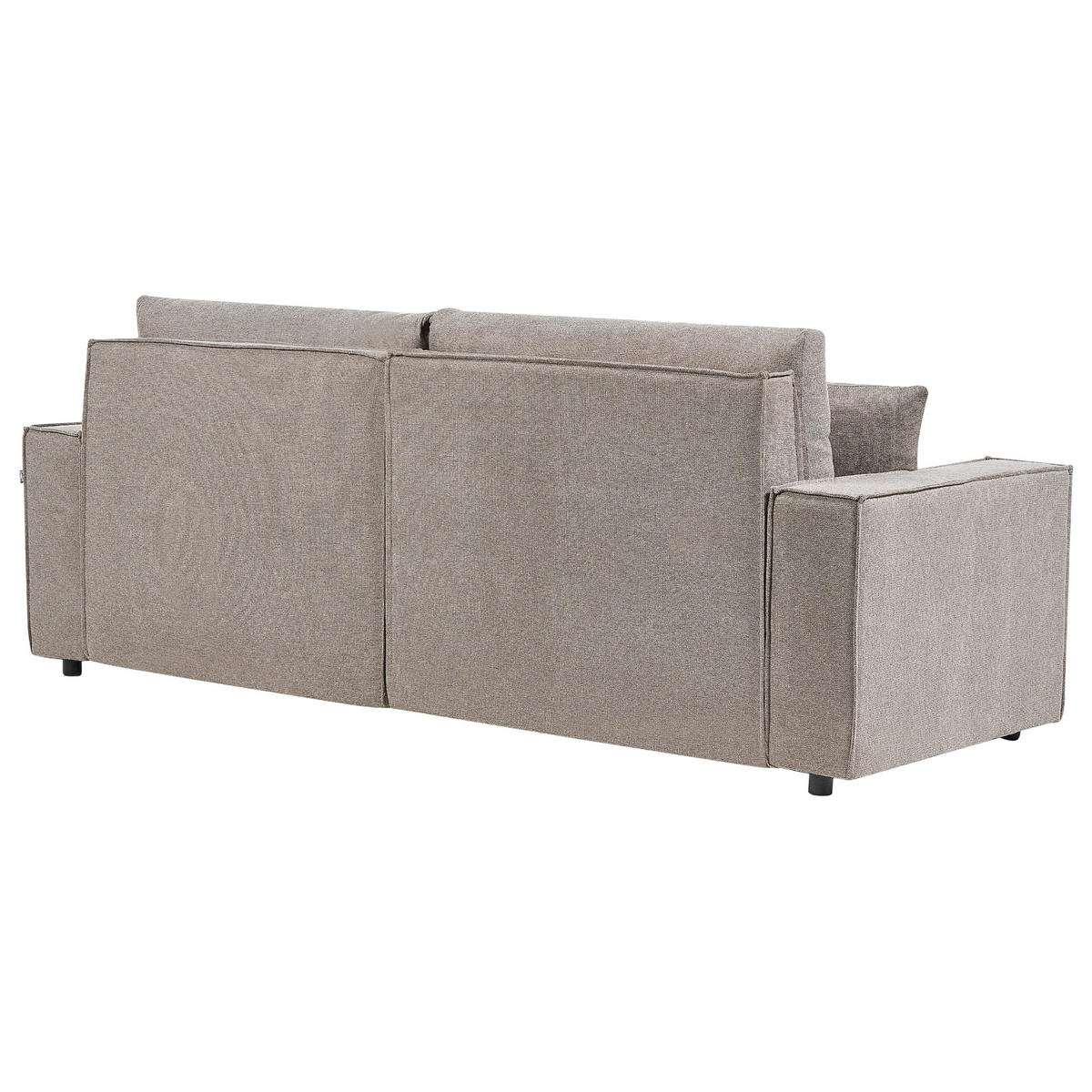 3-SITZER-ECKSOFA taupe rechtsseitig mit Schlaffunktion Stauraum Karila - Taupe, Textil (250/150cm) - Beliani