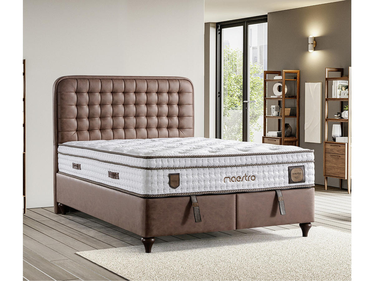 POLSTERBETTSET Maestro 140x200 Braun - Braun, Textil/Metall (140/200cm) - Villa Möbel