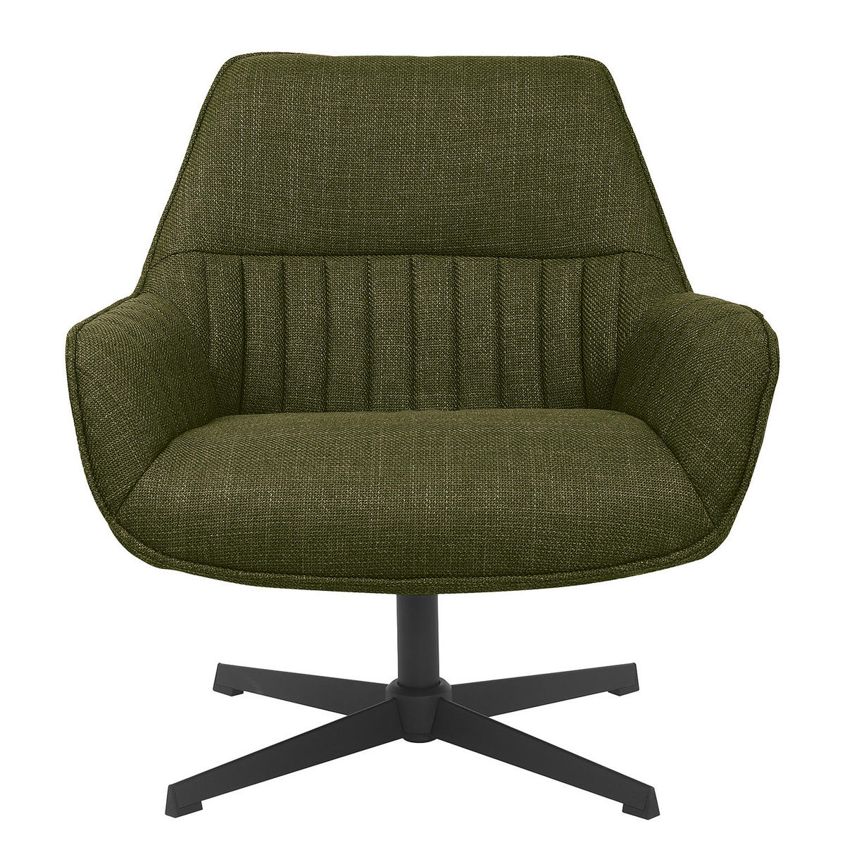 LOUNGESESSEL - Webstoff / Metall - Grün, Textil/Metall (77/81/83cm) - home24