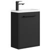 GÄSTE-WC-MÖBELSET Florence 2 Teile Schwarz Hochglanz - 40 x 22 x 50 cm - Schwarz, Holz (40/50/22cm) - Badplaats