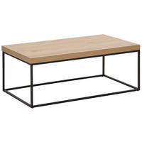 COUCHTISCH heller Holzfarbton/schwarz rechteckig 100/60/40 cm Delano - Hellbraun/Schwarz, Holzwerkstoff (60/100/40cm) - Beliani