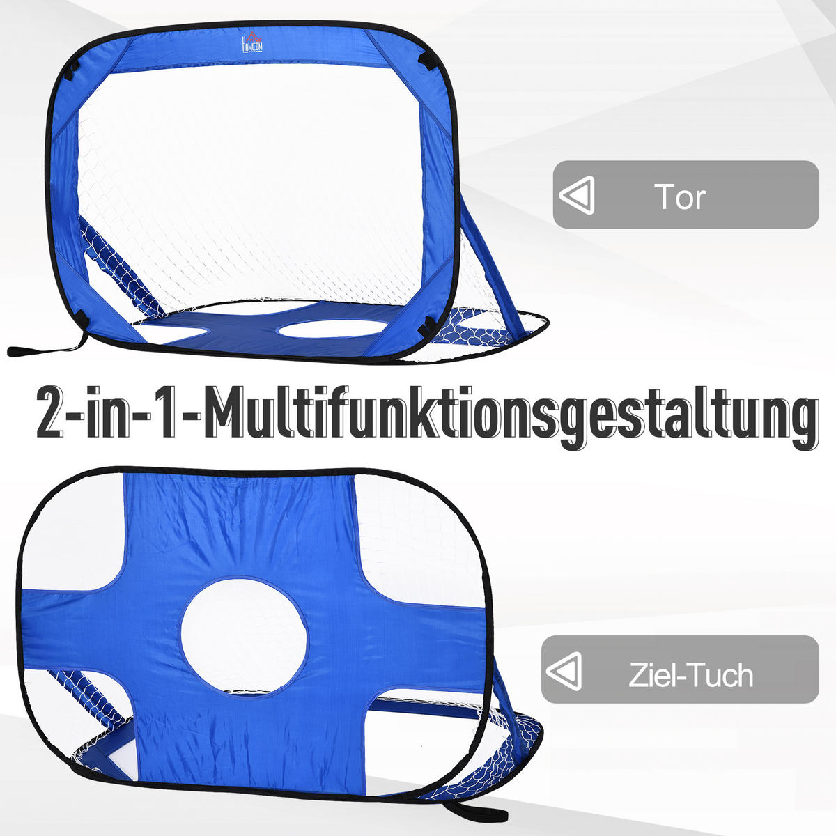FUSSBALLTOR, Oxford-Gewebe, Blau, 123 x 80 x 80 cm - Blau, Metall (80/123cm) - HOMCOM