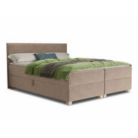 BOXBETT Fren - 180x200 - beige (Paros 02, Velvet) - Beige, Holz/Holzwerkstoff (180/200cm) - Sofnet