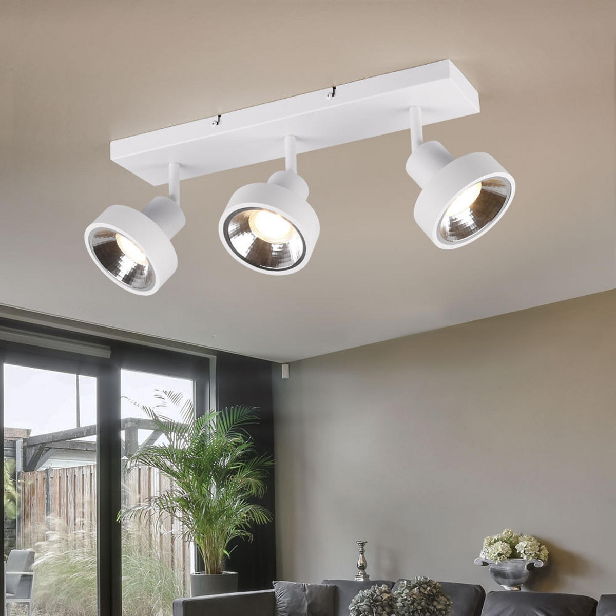 LED DECKENLEUCHTE Metall Weiß Matt - Weiß, Metall (16/44/19cm)