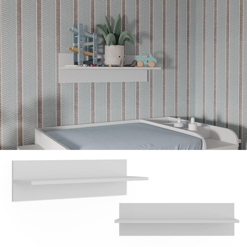 WANDREGAL Ajaton Weiß 70 x 20 cm - Weiß, Holzwerkstoff (70/20/20cm) - VitaliSpa