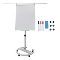 FLIPCHART Whiteboard - Weiß, Metall (70/200/65cm) - Relaxdays