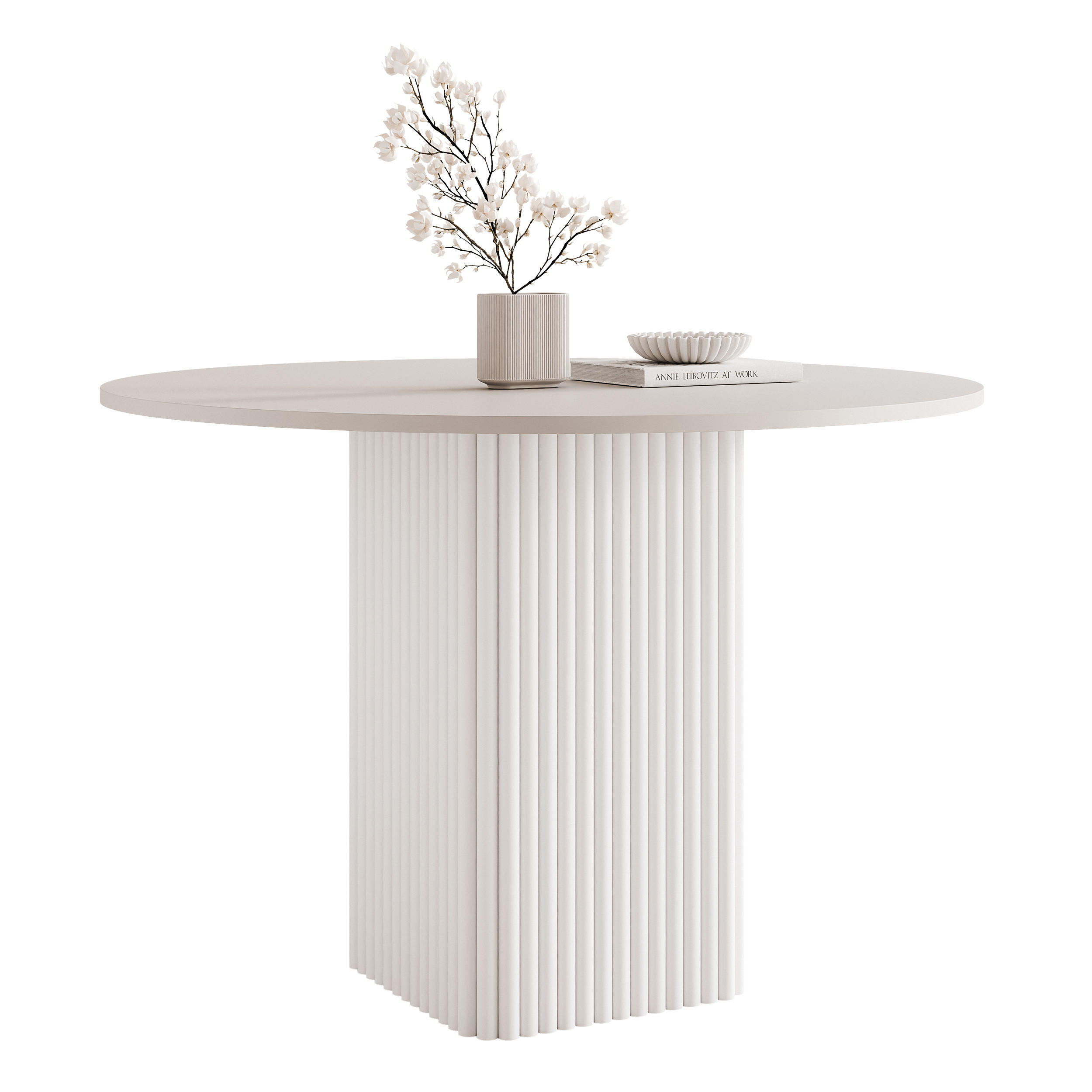 ESSTISCH FLORA 100/76 cm, Metallgestell, Weiß / Kaschmir - Kaschmir/Weiß, Holzwerkstoff/Metall (100/100/76cm) - Idohome
