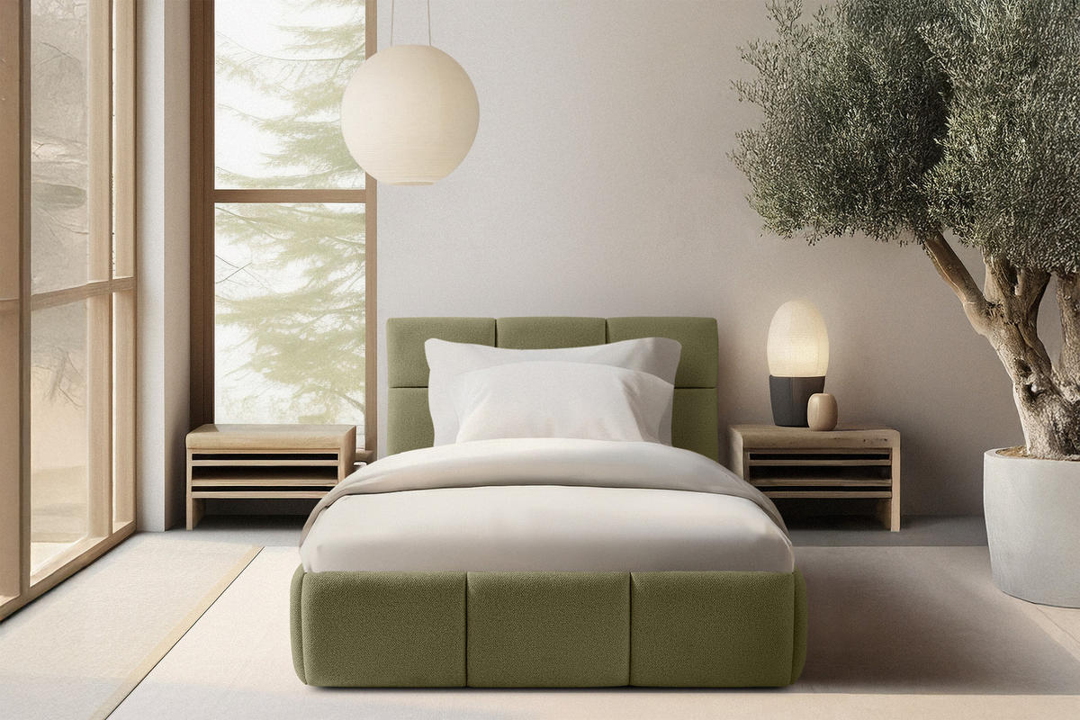POLSTERBETT ALTOS Einzelbett, grün - Grün, Holz/Holzwerkstoff (120/200cm) - KONSIMO®