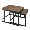 BEISTELLTISCH 2er Set Mango Massivholz Eisen Abgerundete Ecken TIMAVO, Schwarz - Schwarz, Holz/Metall (60/60/40cm) - KADIMA DESIGN