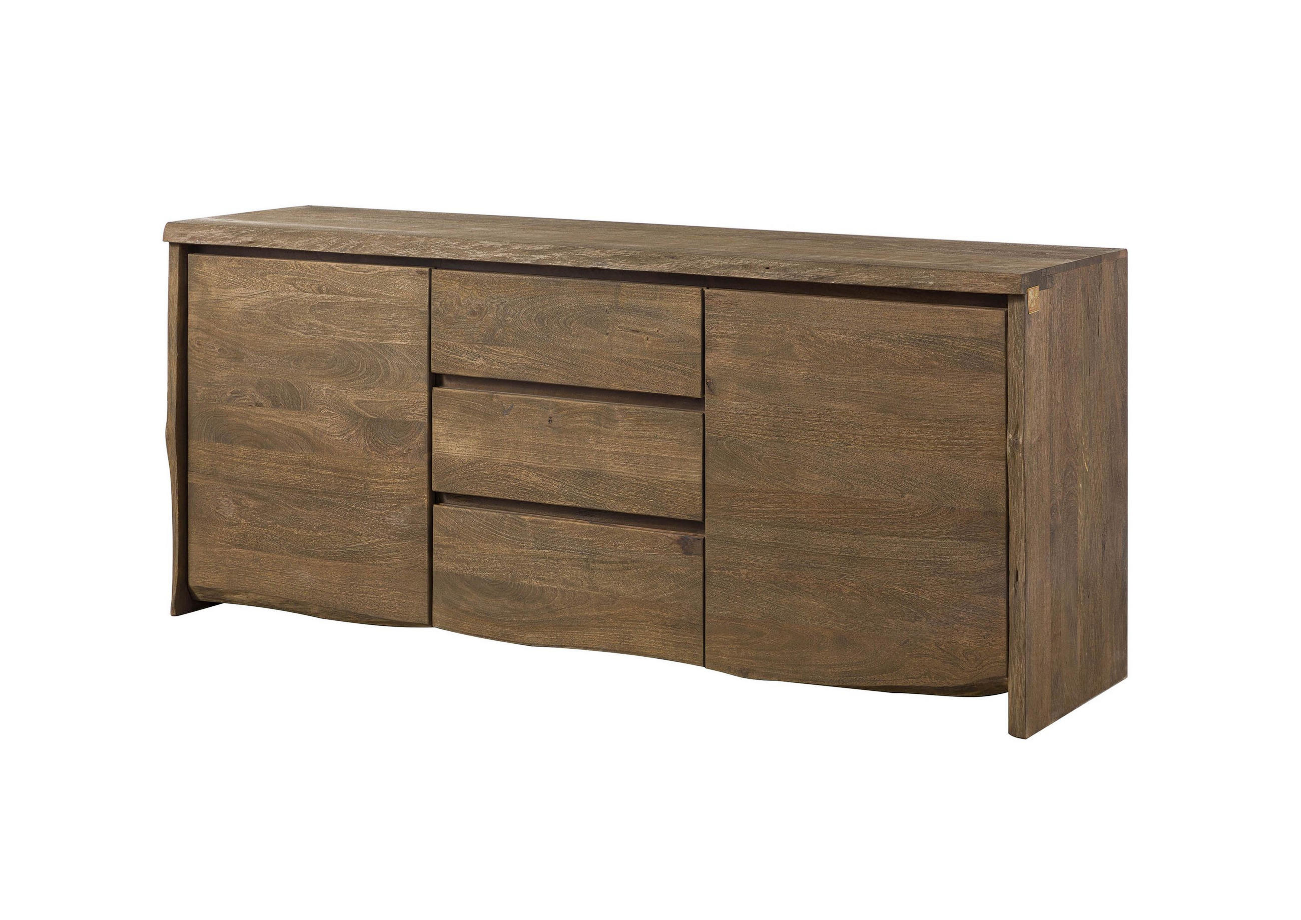 SIDEBOARD Mango 185x48x80 braun geölt / sandgestrahlt PURE MANGO #115 - Braun, Holz (185/80/48cm) - Massivmoebel24