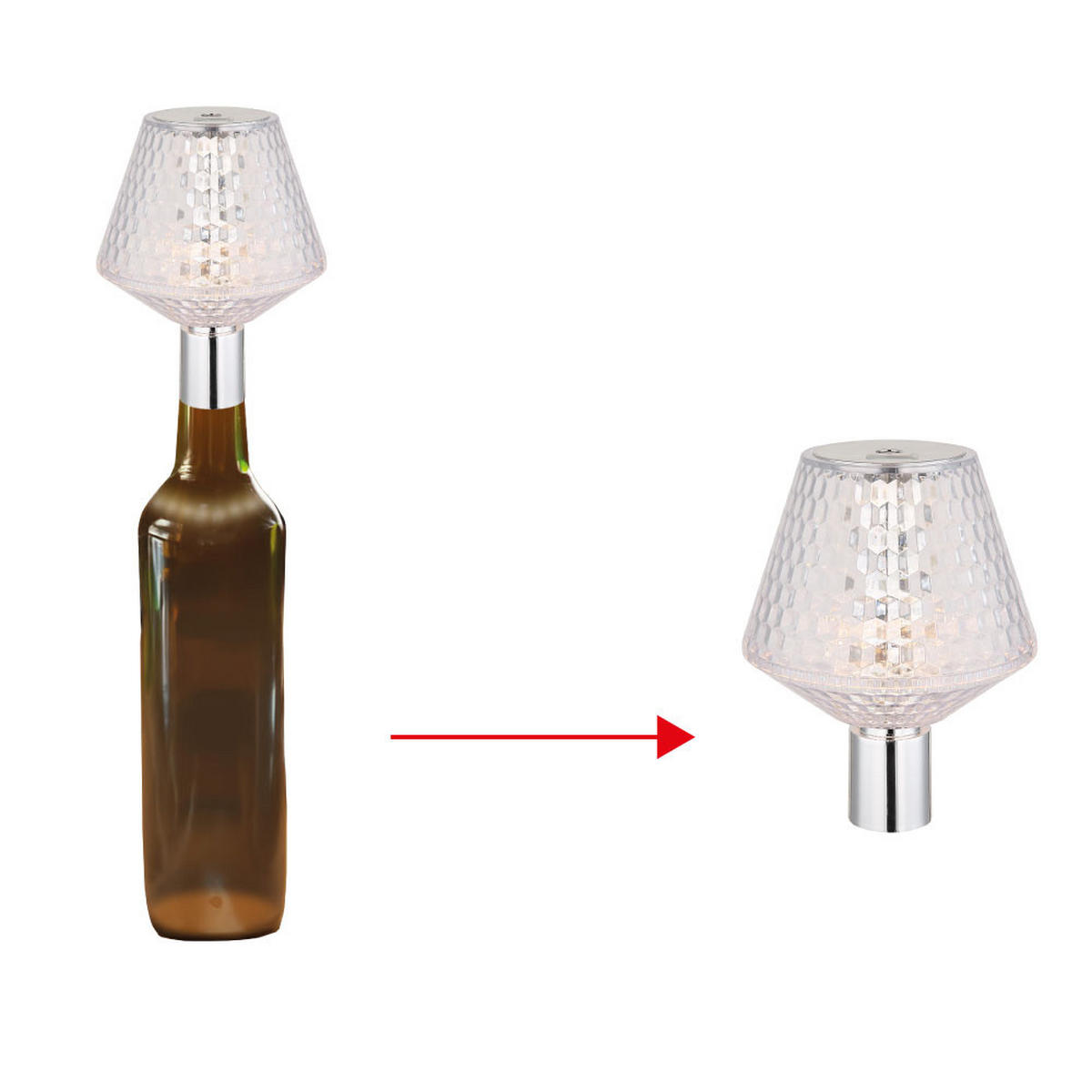 LED TISCHLEUCHTE Kristalloptik Klar - Klar, Kunststoff (12/12/15.5cm) - Globo Lighting