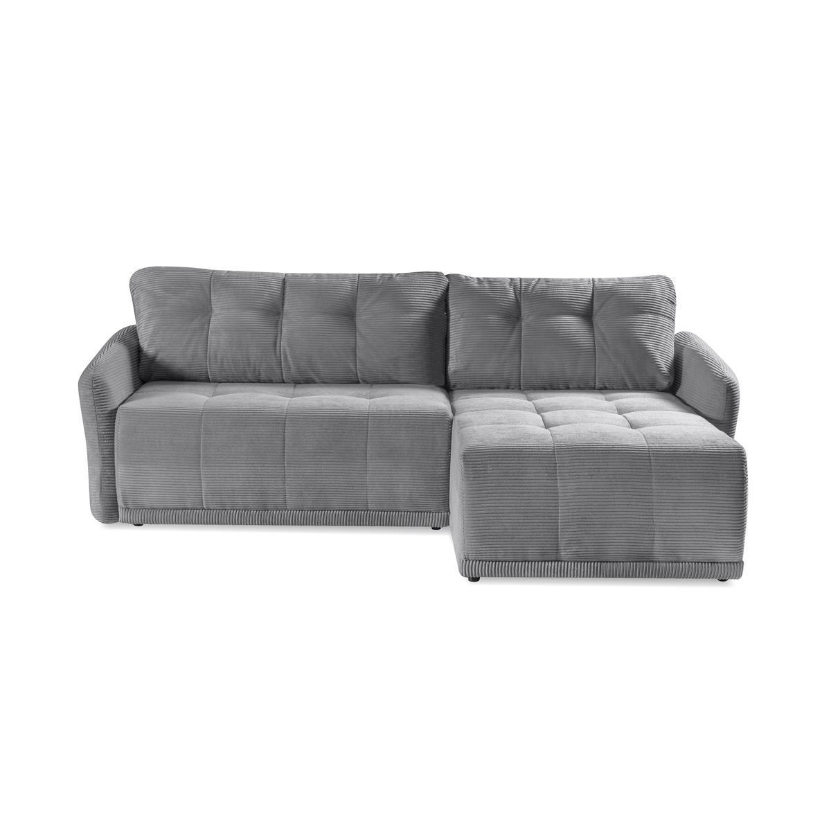 ECKSOFA Omron Hellgrau, universal Schlafsofa - Hellgrau, Holzwerkstoff/Textil (248/180cm) - Bettso