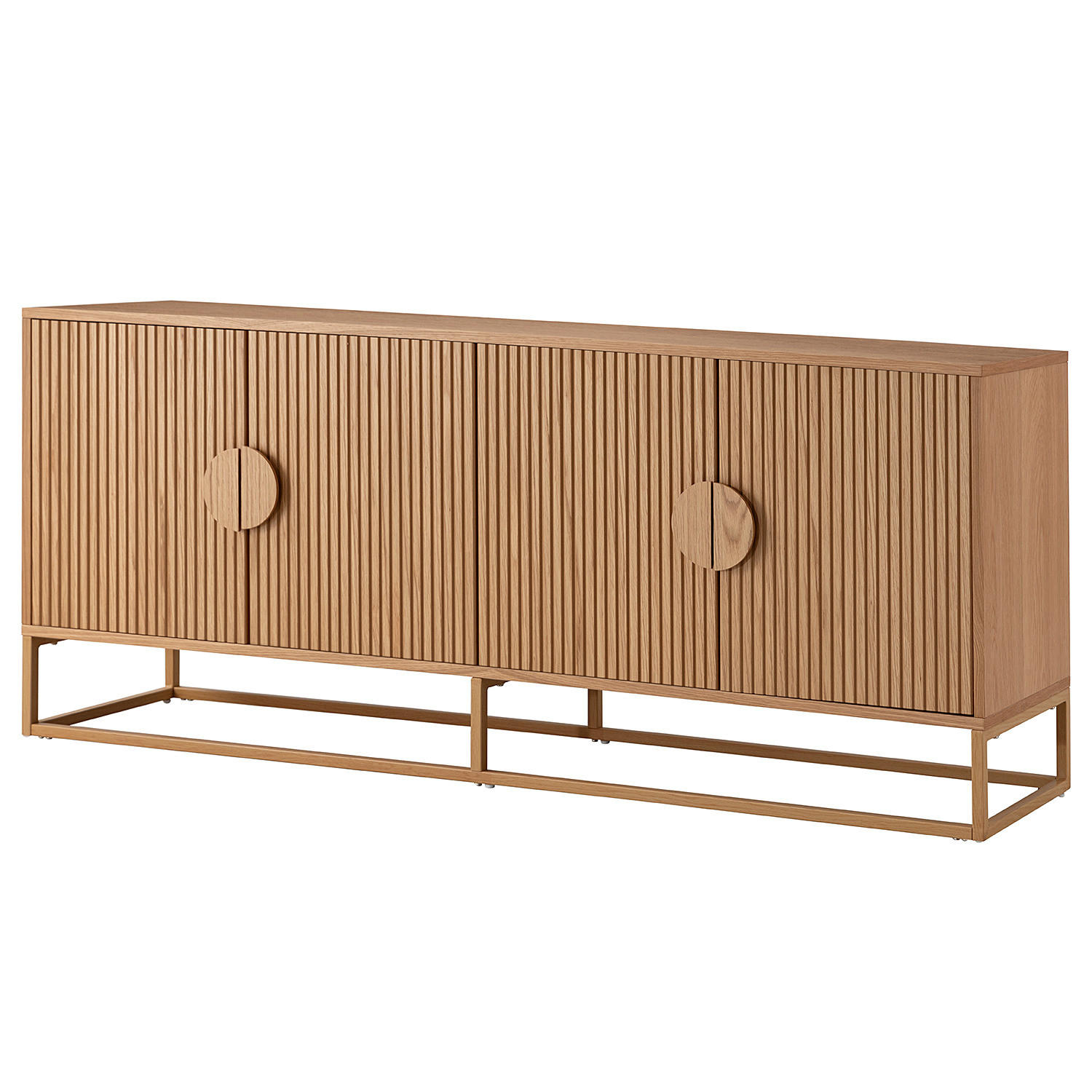 SIDEBOARD - Echtholzfurnier - Eichefarben, Holzwerkstoff (180/75/40cm) - home24