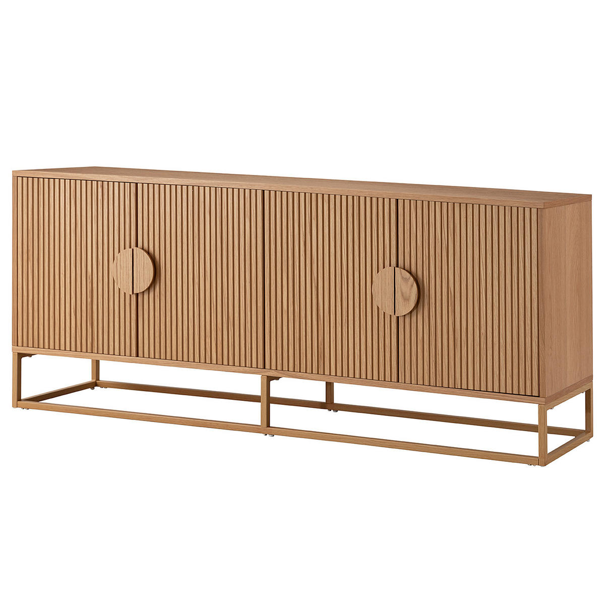 SIDEBOARD - Echtholzfurnier - Eichefarben, Holzwerkstoff (180/75/40cm) - home24