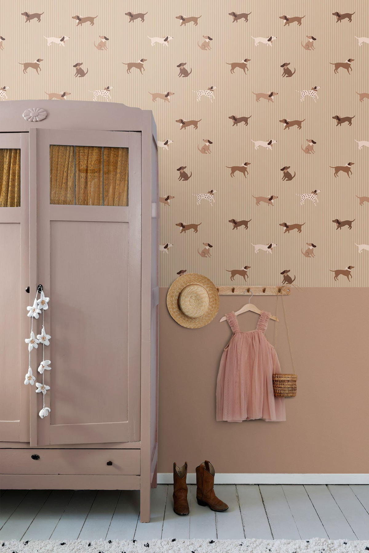 TAPETE Hunde 50 x 900 cm - Braun, Papier (50/0.1cm) - ESTAhome
