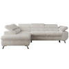 ECKSOFA PABLO L Beige Cord - Links Seite mit Visco Topper - Beige/Schwarz, Textil/Metall (208/273cm) - MKS