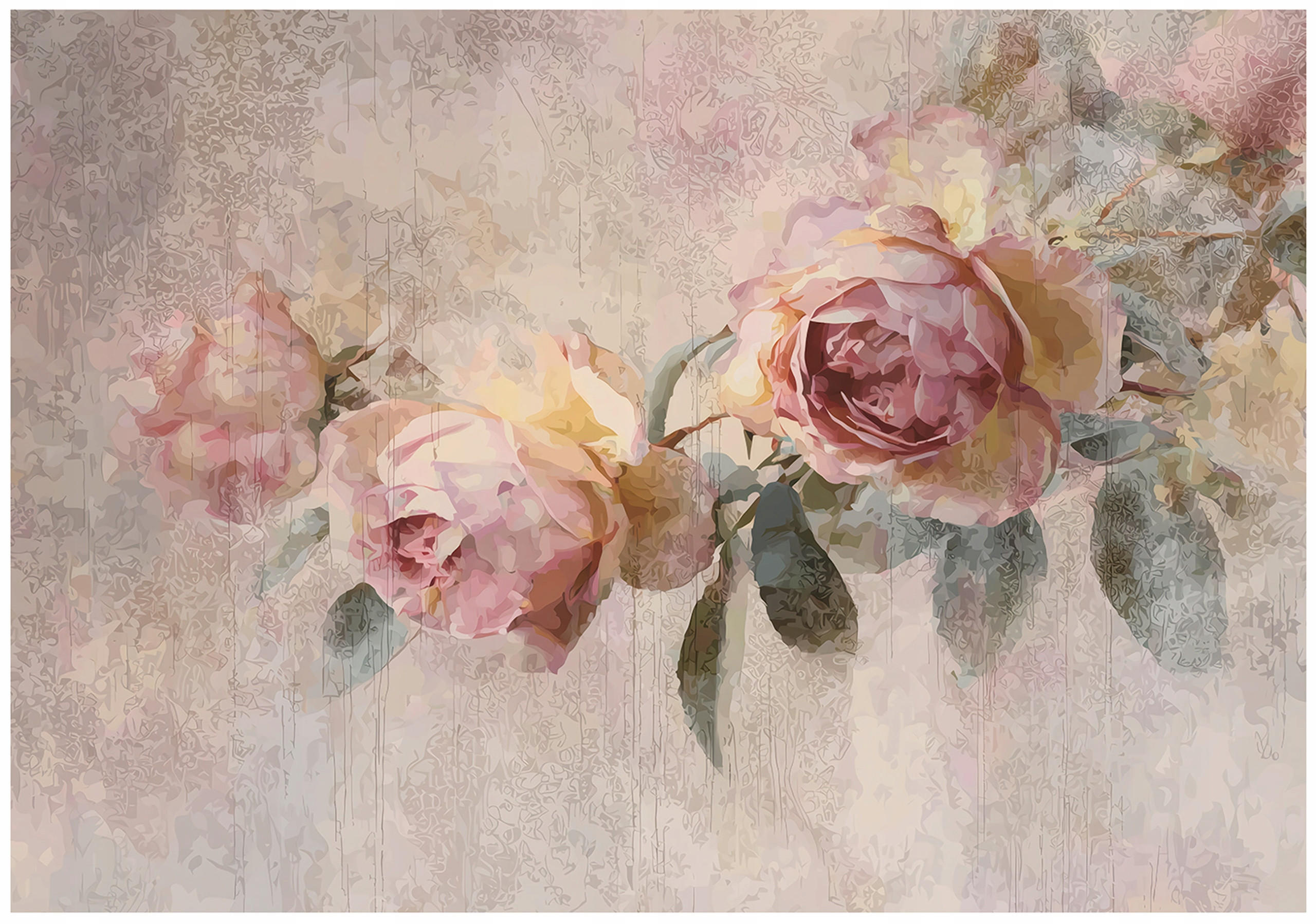 FOTOTAPETE Blumen Rosen Beige 250x175 cm - Multicolor, Papier (250/175cm) - Wallarena