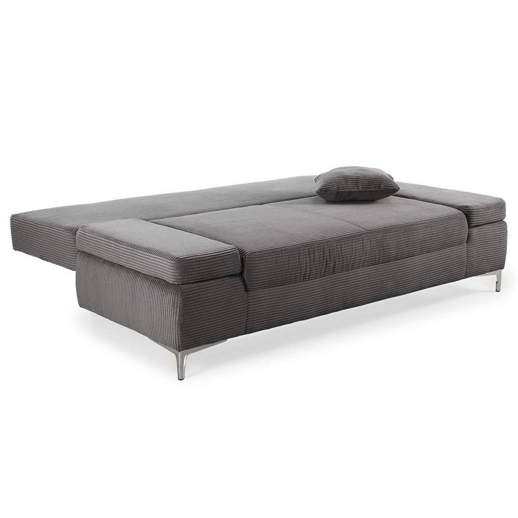 Thumbnail - luma-home Schlafsofa, Anthrazit, Textil, 2-Sitzer, Füllung: Polyurethan (Pur), einzeln stellbar,Rechteckig, 202x89x103 c...
