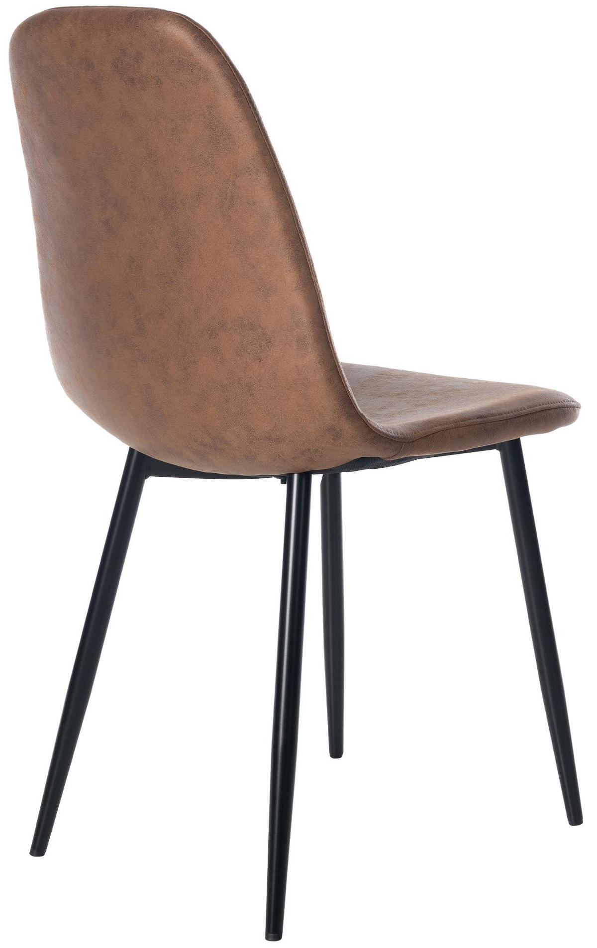 STUHL Lederlook Braun - Schwarz/Braun, Textil/Metall (44/88/51cm) - CLP