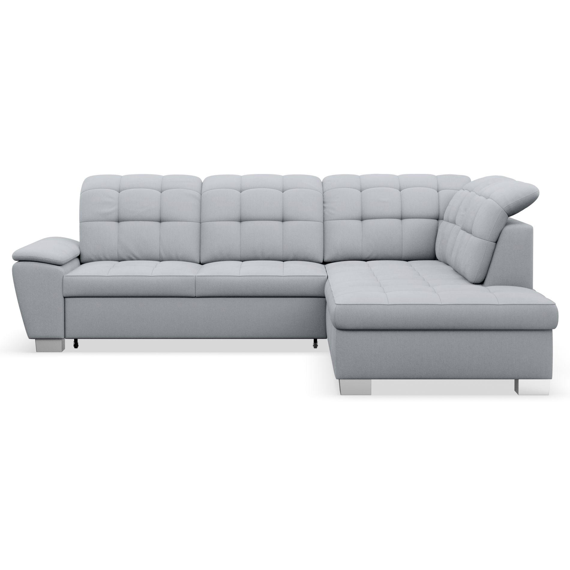 ECKSOFA Jamaal Hellgrau rechtsseitig - Hellgrau/Schwarz, Textil (258/212cm) - Selsey